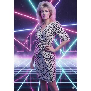 VTG Lillie Rubin 80s SILK Peplum Dress Sz 6/8 Knee Length Pencil Straight V Neck